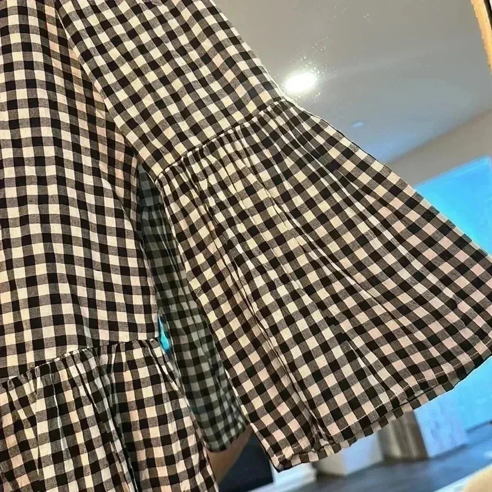 BEACH LUNCH‎ LOUNGE CHECKERED PEPLUM TOP - Picture 4 of 5